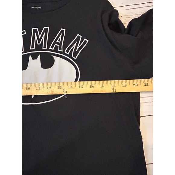 Batman Graphic Black White Long Sleeve Tee Shirt Unisex Large 100% Cotton - Picture 6 of 7
